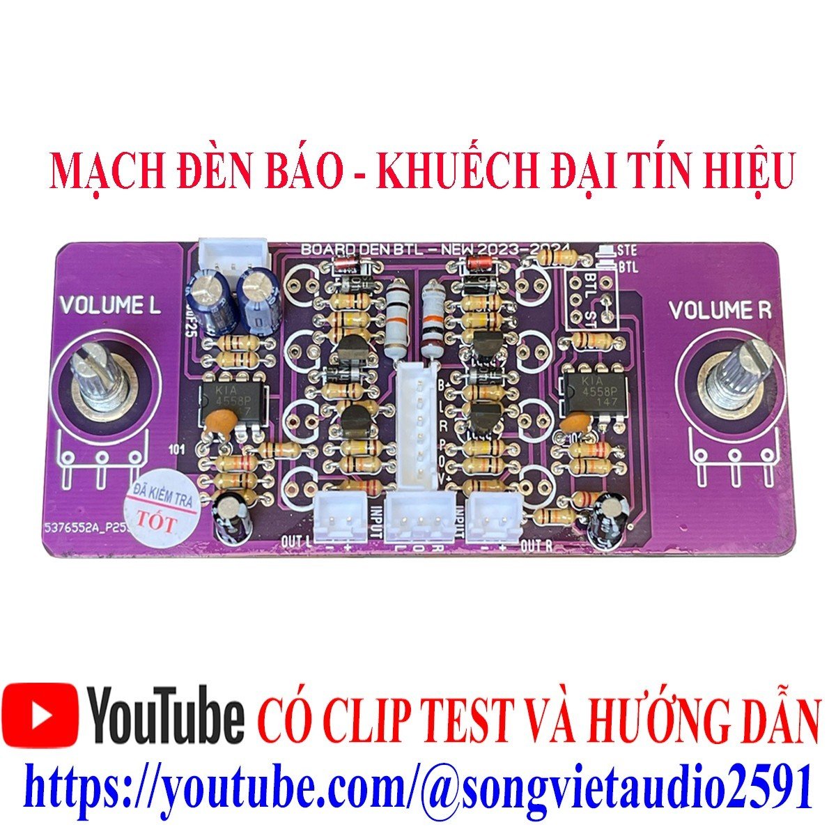MẠCH ĐÈN MAIN CA - KHUẾCH ĐẠI TÍN HIỆU VÀ GHÉP BTL (1 MẠCH)