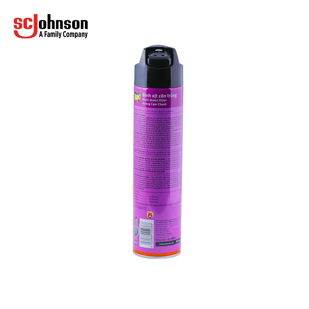 Combo 2 RAID Bình xịt côn trùng Hương Cam Chanh 600ml