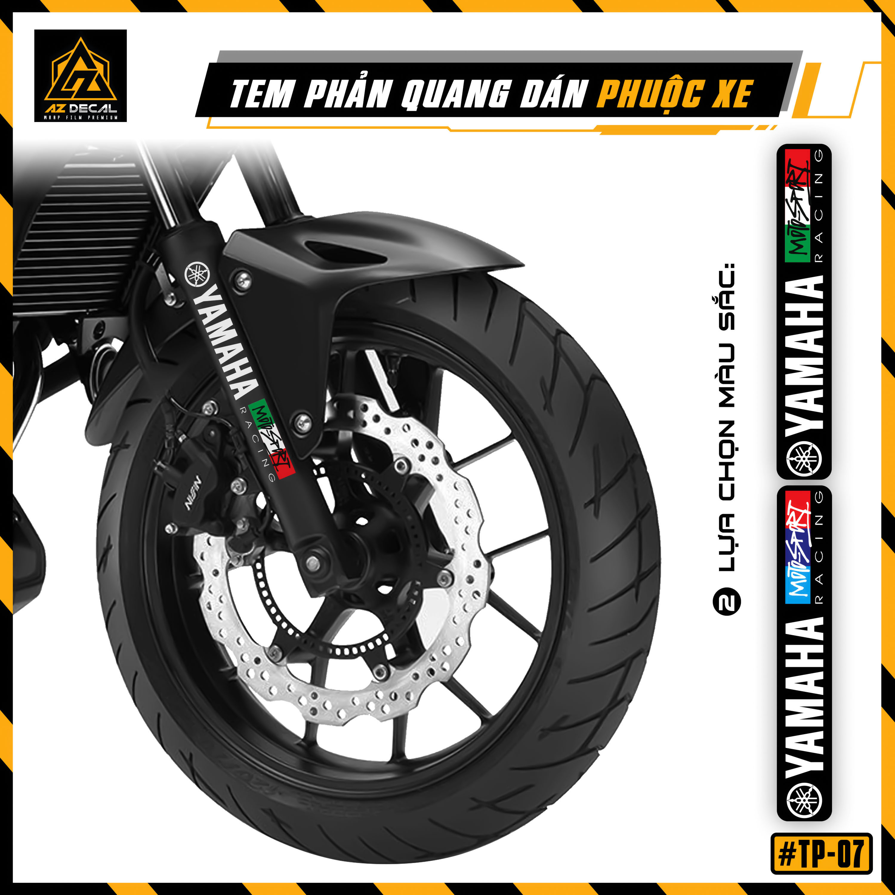 Tem Dán Phuộc Trước Yamaha Moto Sport Racing TP07 Decal Phản Quang