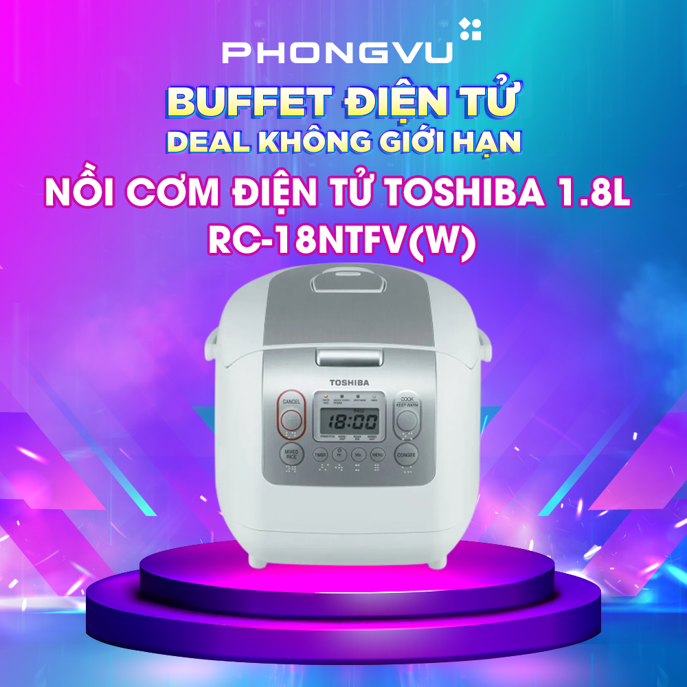 Rice Cooker Electronic Toshiba Rc-18Ntfv(W) - Warranty 12 Months