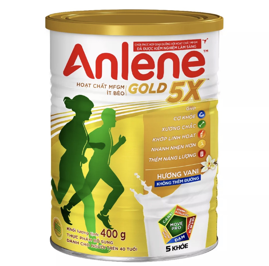 (HSD T10-2025) Sữa Bột Anlene Gold 5X hương vani - Lon 400g