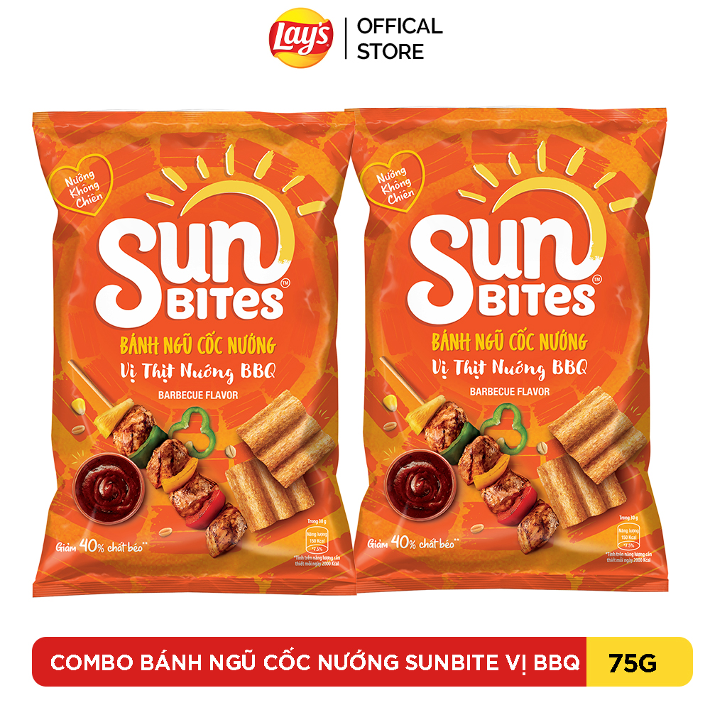 [Quà tặng] Combo 2 Snack Bịch Sunbite Vị BBQ 75G