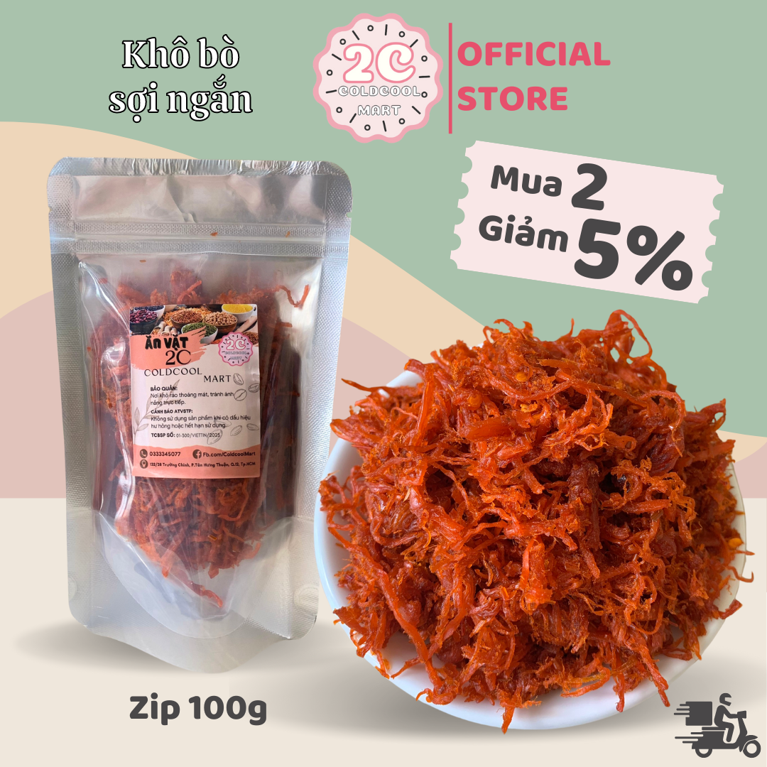 Khô Bò Sợi ( khô gà giả bò ) 100g 2c Mart