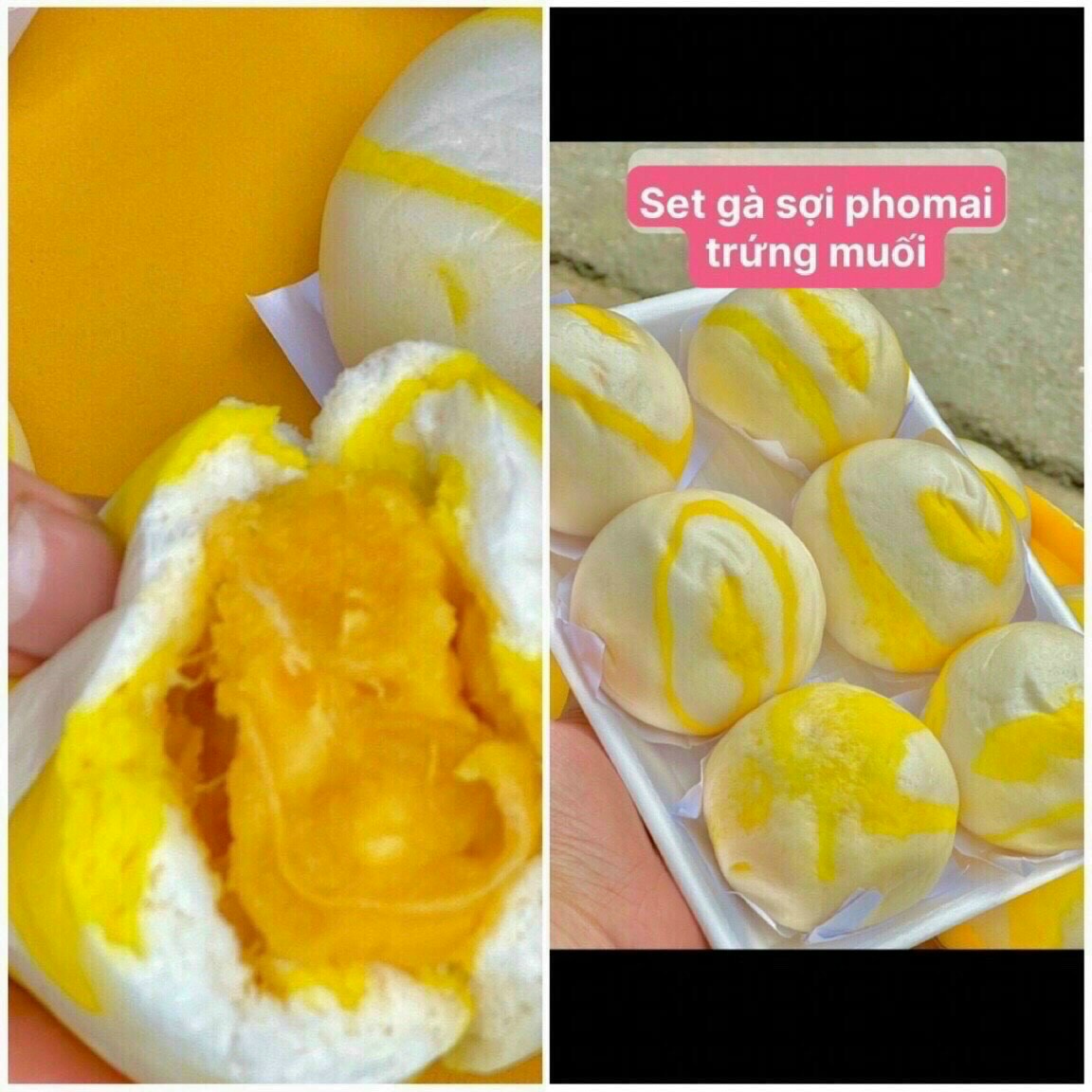 Bánh bao phô mai trứng muối gà sợi - 1 cái 80gam