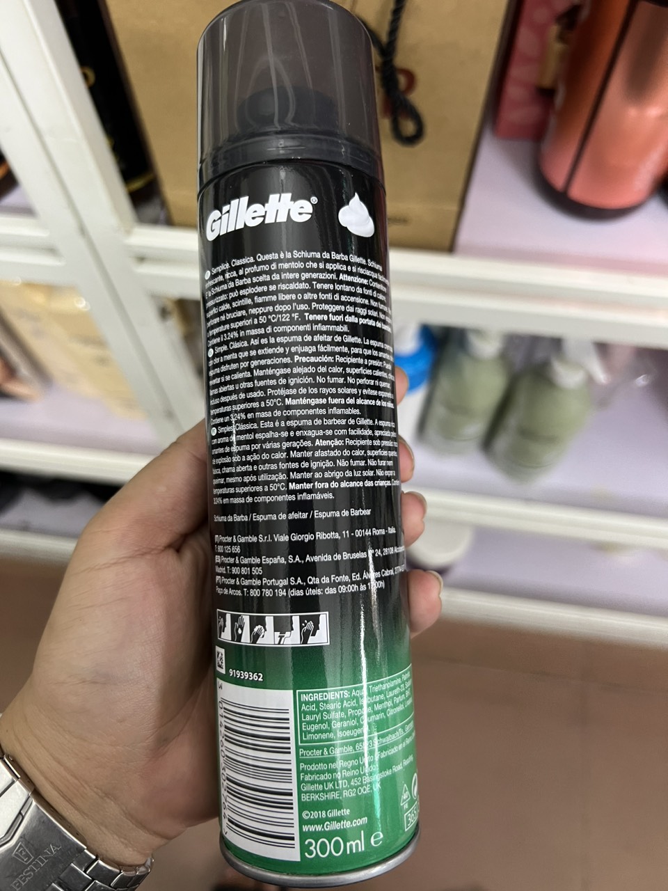 Bọt Cạo Râu Gillette Schiuma Mentolo 300ml