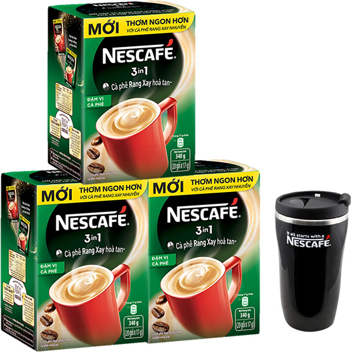 Cà phê sữa NesCafé 3 in 1 đậm vị cà phê ( 8gói x 17g )