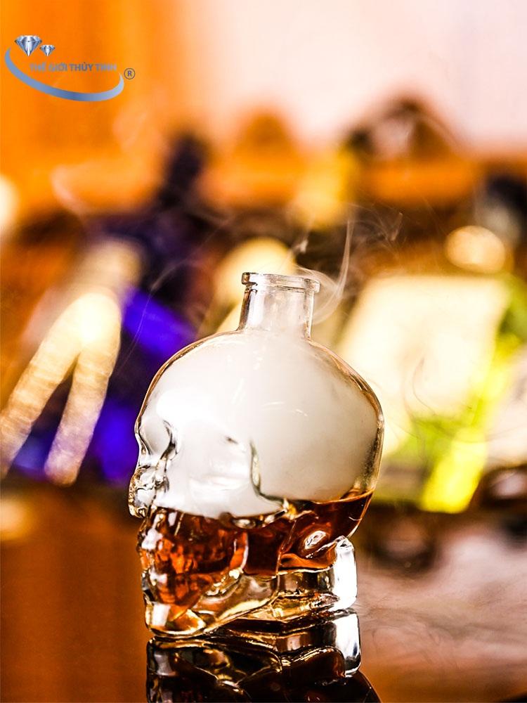Bình Thủy Tinh Đầu Lâu Nút Bần 350ML