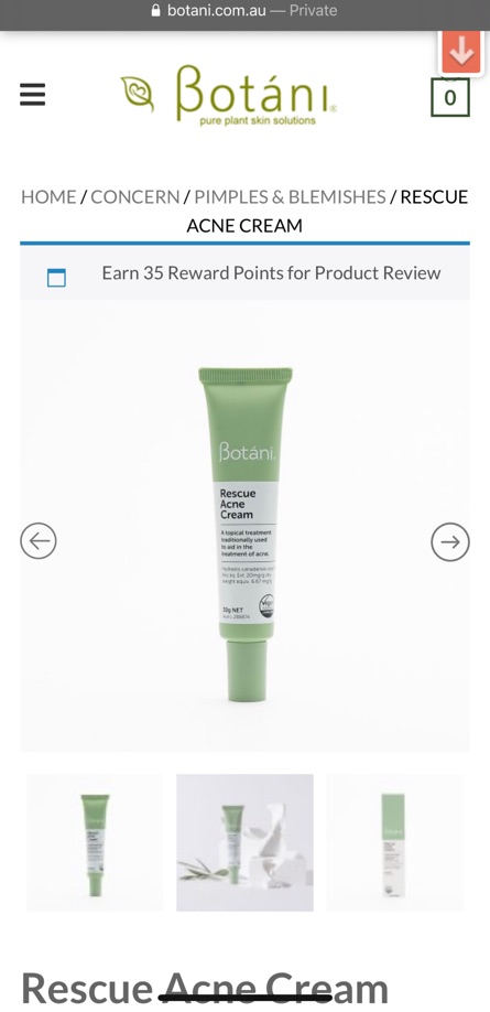 Kem hữu cơ BOTANI Rescue Acne Cream 30 g