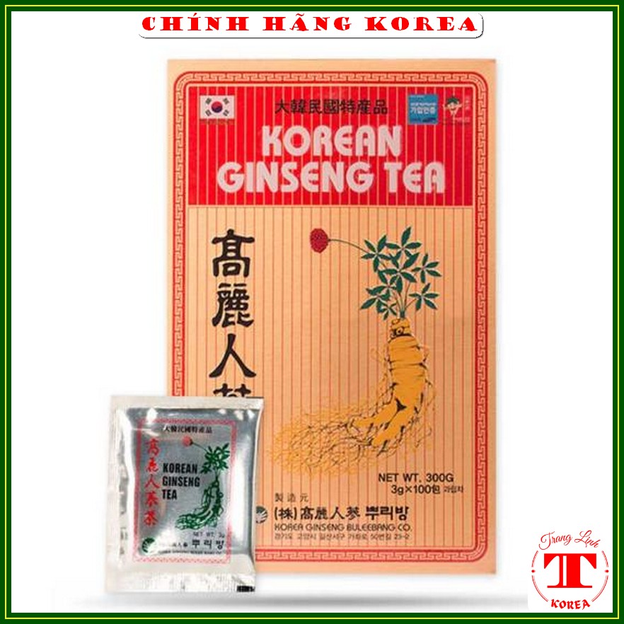 Trà hồng sâm hàn quốc Buleebang, hộp 100 gói x 3g - Trà sâm hàn quốc - Thanh nhiệt, thải độc, giảm stress - tranglinhkorea