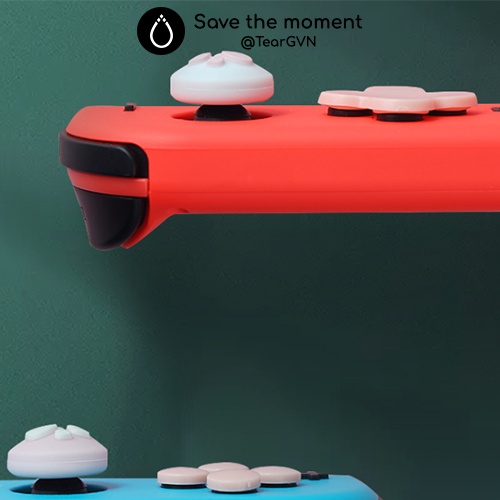 Bộ dán nút ABXY và D-Pad kèm bọc Analog Akitomo cho Joy-con Nintendo Switch OLED / Switch 1