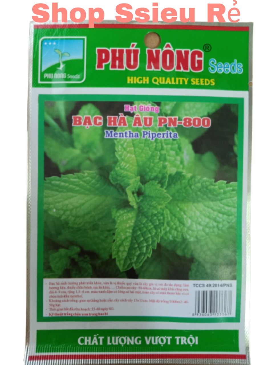 HẠT GIỐNG BẠC HÀ ÂU PN GÓI 200mg