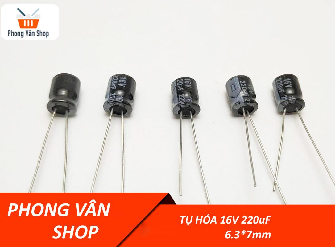 25 Tụ 16v 220uf - Tụ hóa 6.3x7mm