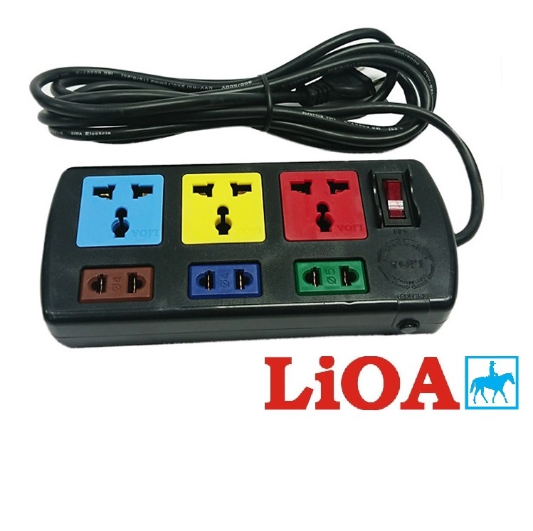 Ổ cắm điện LIOA 6 lổ đa năng 3D3S32 3 mét