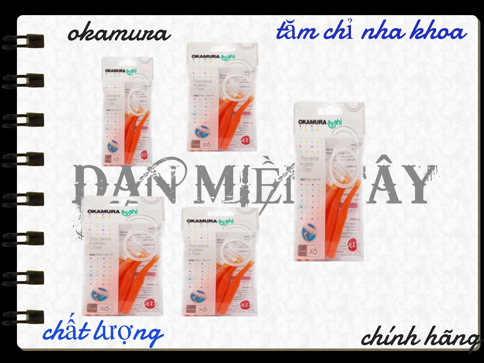 Combo 5 Gói bàn chải kẽ răng Okamura dạng L
