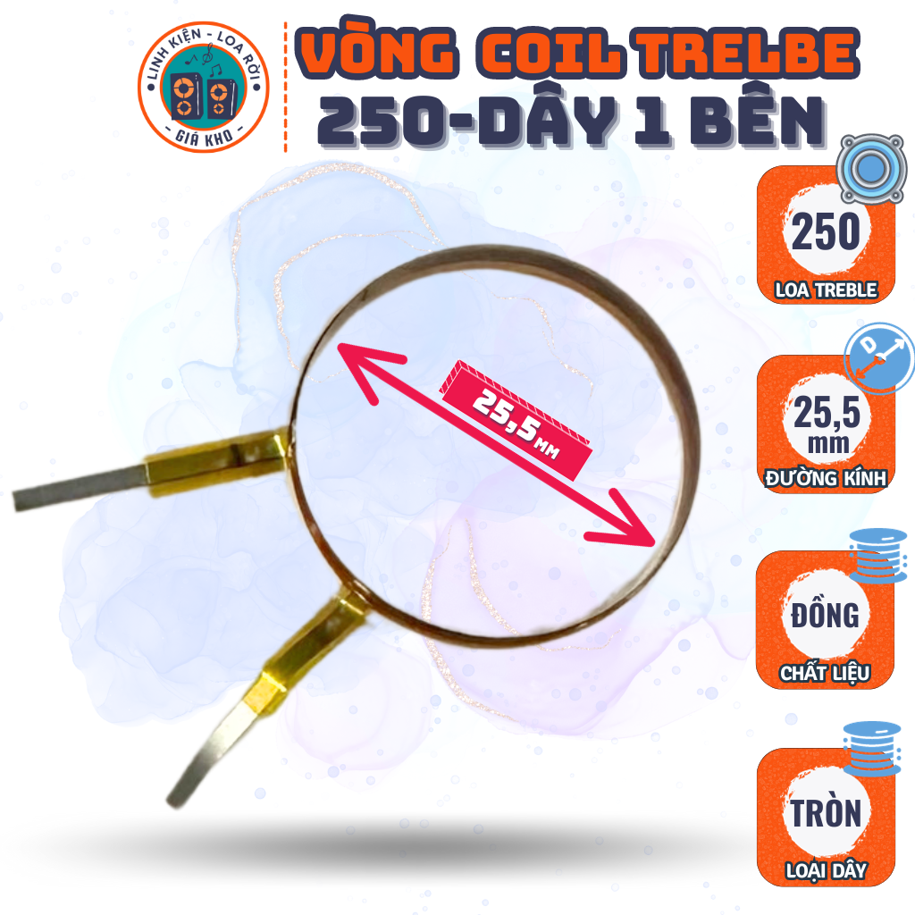 Copper wire coil ring - All sizes for Treble Speakers 250 - 850