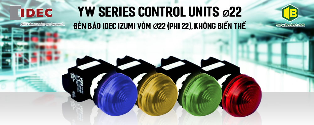 YW1P-2EQM3 : Đèn báo Idec phi 22, loại vòm, 220V AC/DC