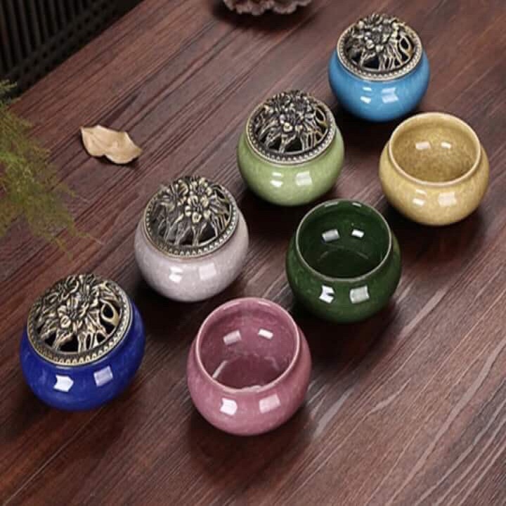 Lư Men Xông Trầm - Lư Trầm Gốm Cao Cấp (chọn mẫu)