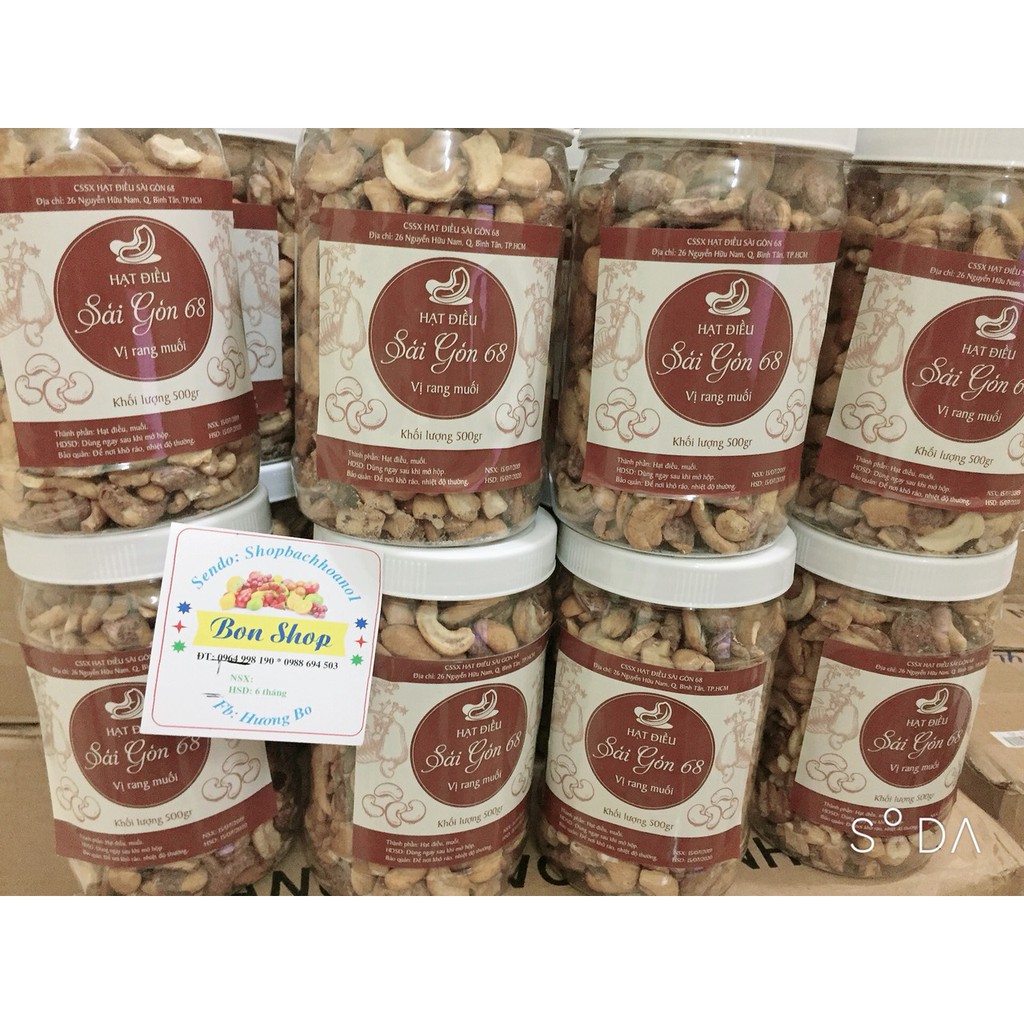 500g Hạt Điều Rang Muối Sạch Vỏ- Bể - 500G