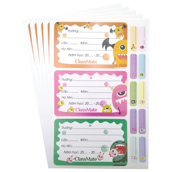 Nhãn Vở Classmate Monster CL-NT223 (Mẫu Màu Giao Ngẫu Nhiên)