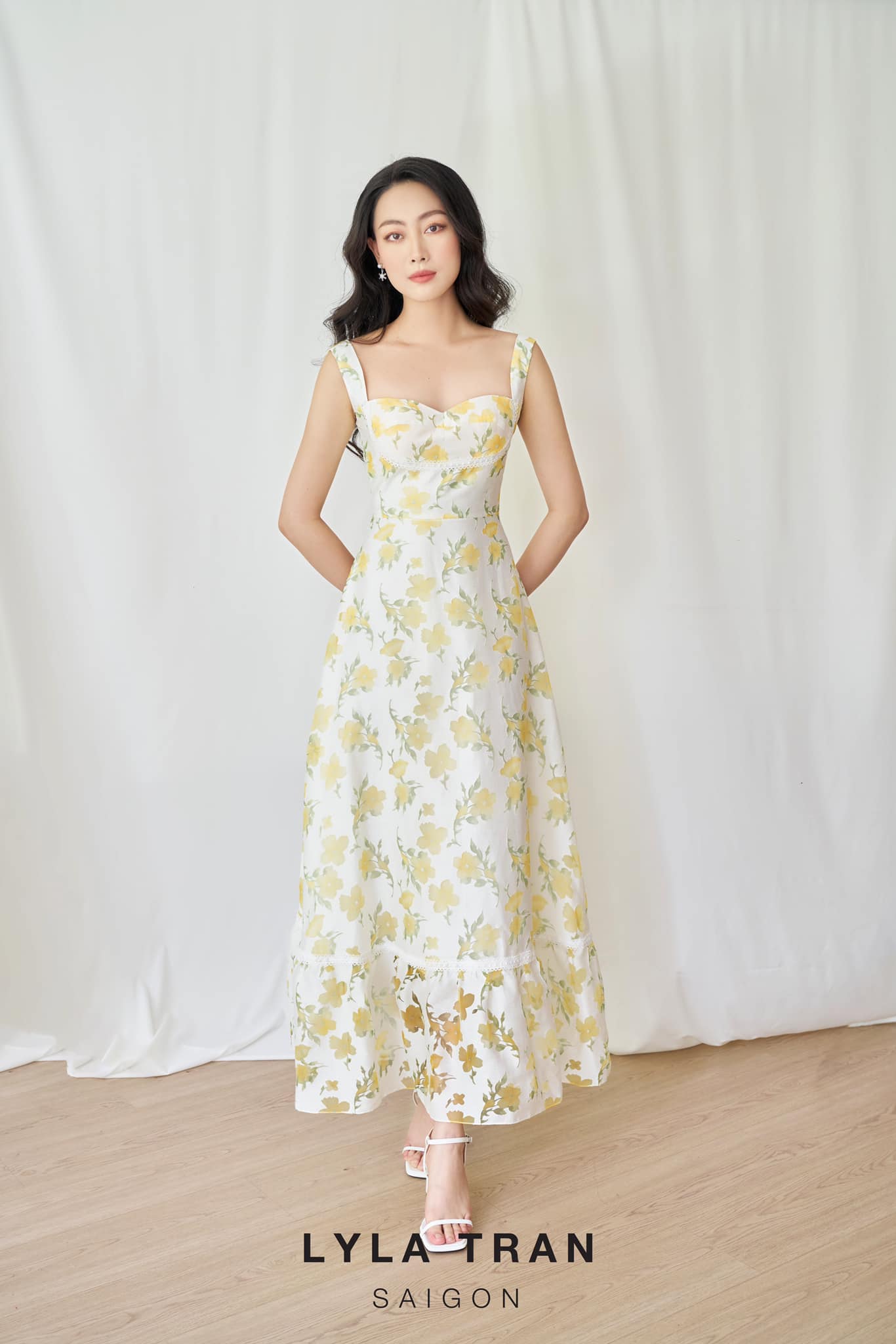 ĐẦM MAXI HOA CÚP NGỰC 2 MÀU HỒNG/VÀNG (BELLA FLORAL)