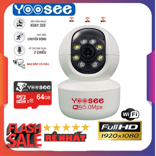 Yoosee YS-2031 IP Camera , 1080P , 360 Degree Beardless Rotation, (Camera 2.0Mpx - Logo printed 3.0Mpx)