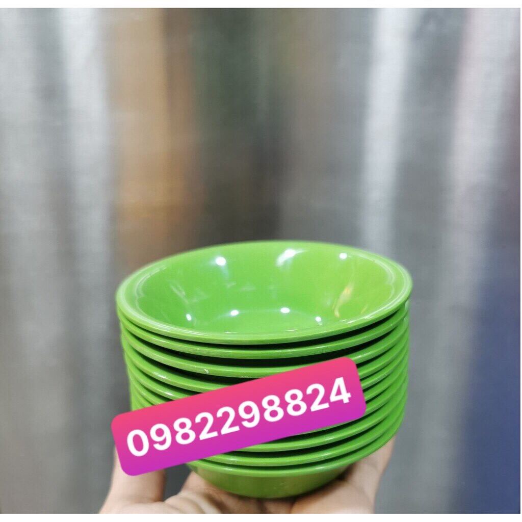 [HCM]Bộ 10 Chén Chấm Melamine Màu Xanh IN -Tl