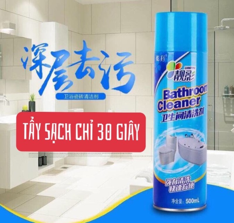 CHAI XỊT TẨY RỬA NHÀ TẮM SIÊU SẠCH THẦN TỐC BATHROOM CLEANER 500ML - KHỬ MÙI, TẨY TRẮNG TOILET, SÀN NHÀ TẮM CỰC HIỆU QUẢ