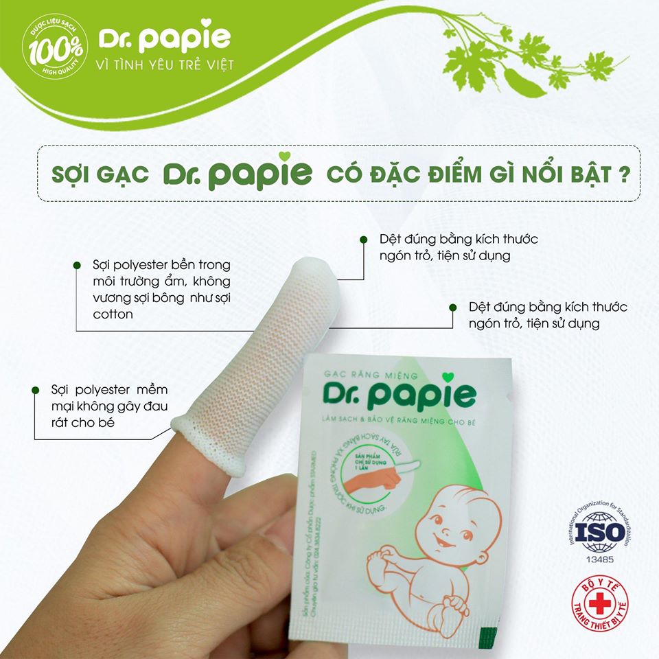 Gạc rơ lưỡi Dr.Papie (1 hộp 30 gói) - Sukem Shop