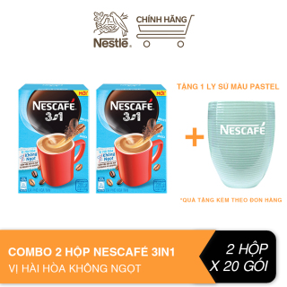 Tặng 1 ly sứ màu pastel Combo 2 hộp cà phê hòa tan Nescafé 3in1 mới - vị thumbnail