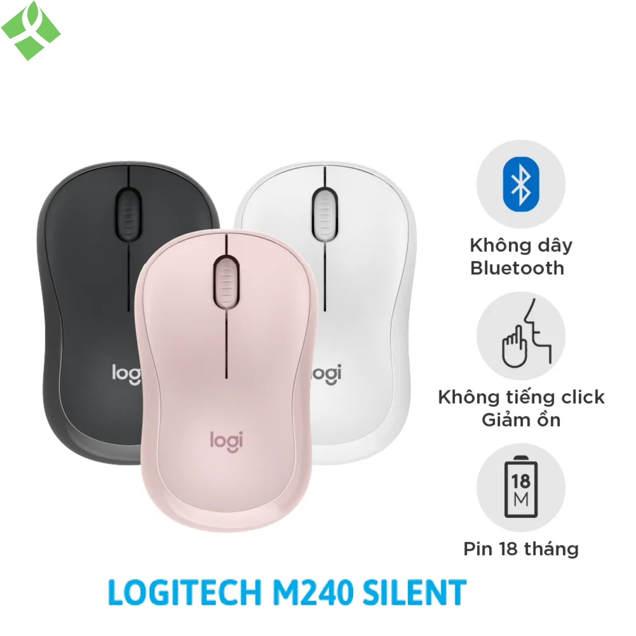 Chuột bluetooth Logitech M240 Silent - Hàng Chính Hãng