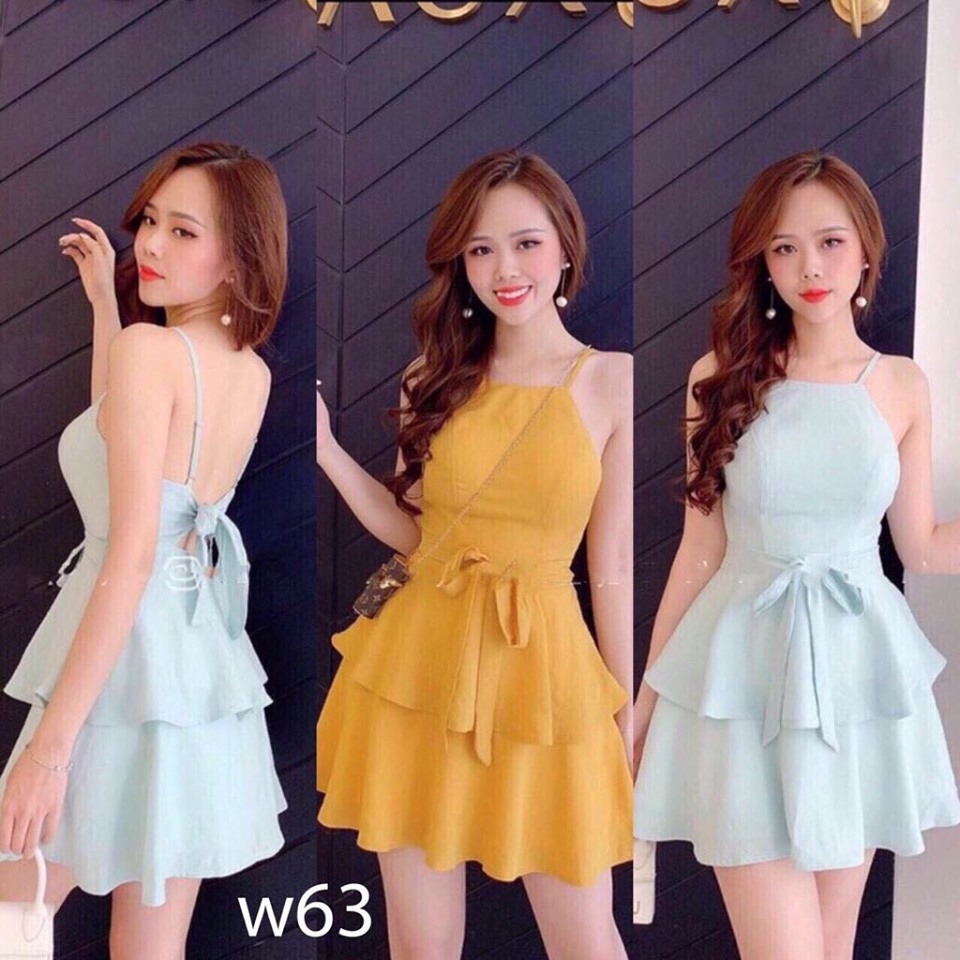 Đầm Nữ ( Váy Nữ ) Hai Dây Voan Lụa Đáng Yêu Thời Trang Bambo