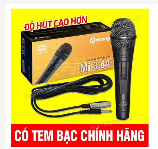 Micro karaoke có dây Arirang chính hãng, dây dài 4.5m