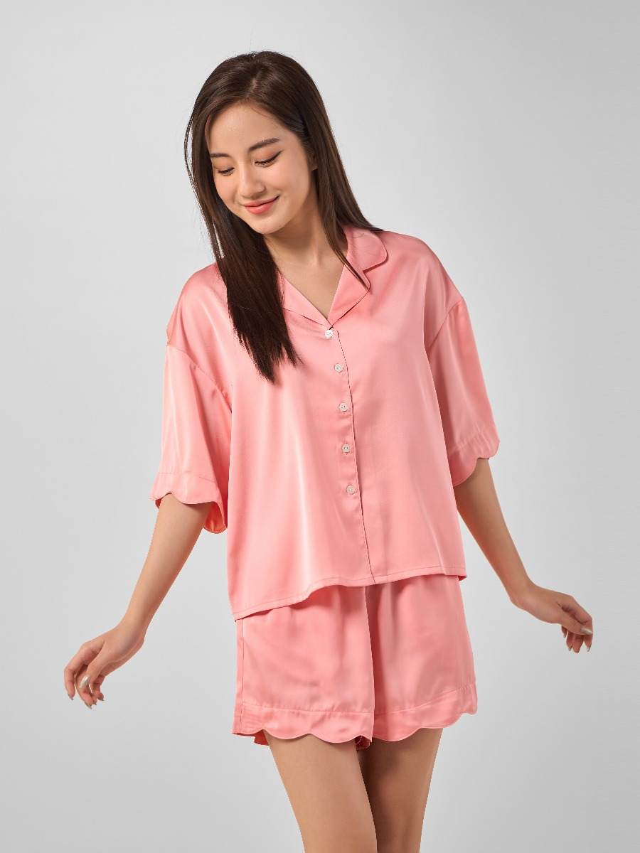 WINNY - Bộ đồ lụa cộc tay quần đùi mặc nhà 1MNSA23133C