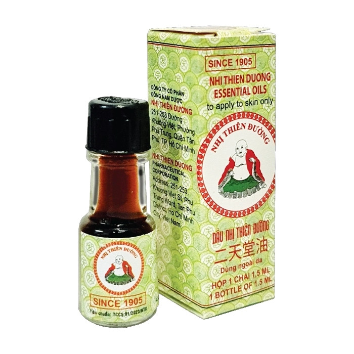 [COMBO 5 CHAI] Dầu Gió Nhị Thiên Đường - Chai 1,5ml
