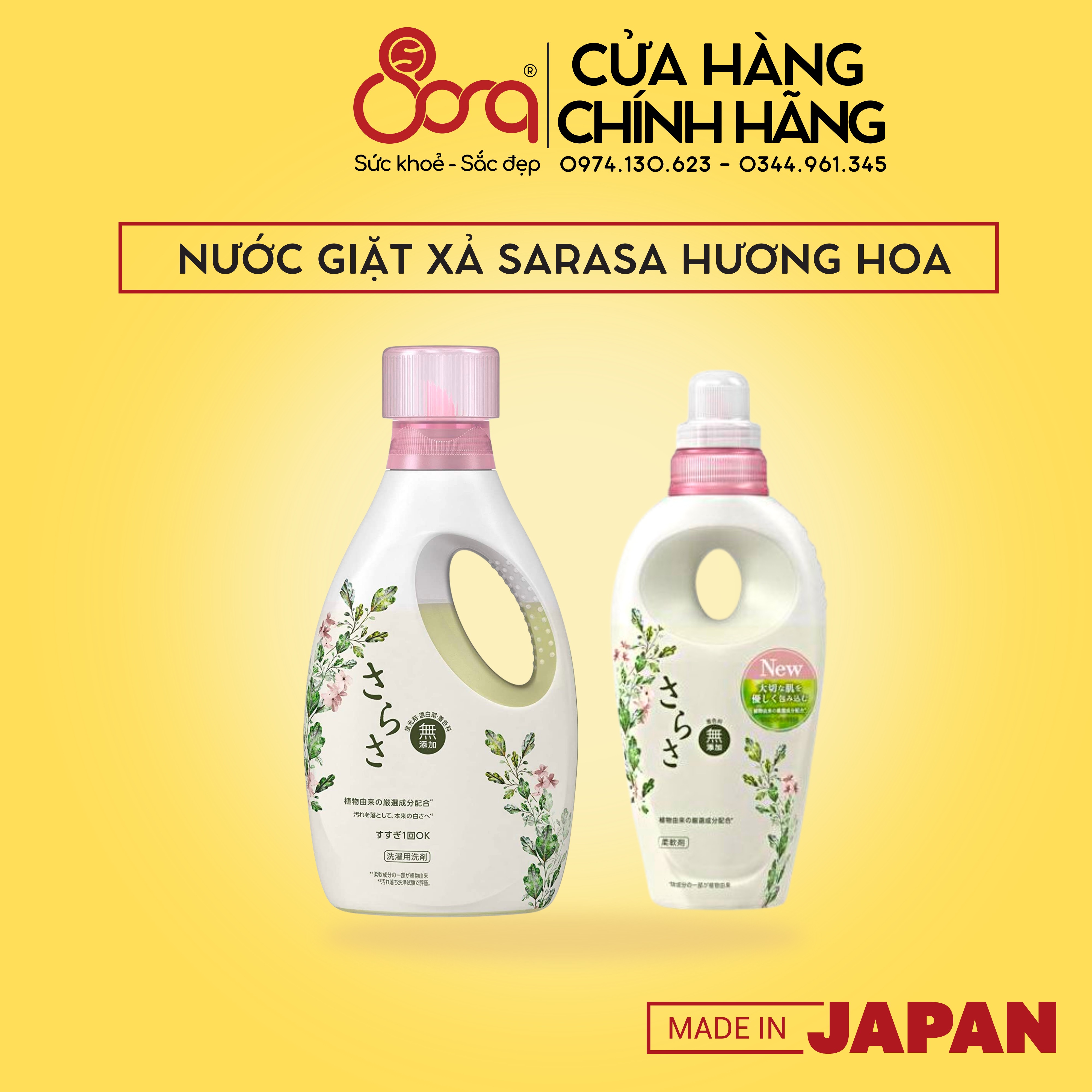 Nước giặt p&g sarasa body nhật bản chai 850 gram