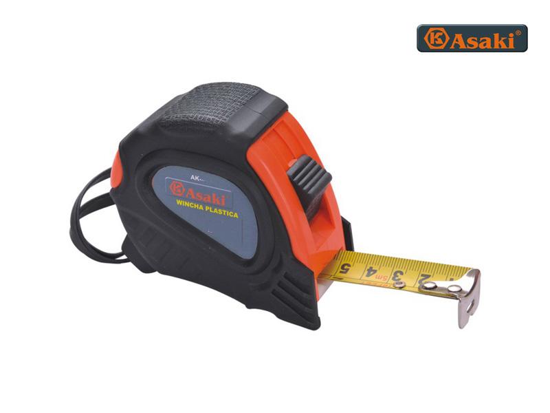 Thước cuộn lá thép Asaki AK-390 C2-7.5m (Đen phối cam)