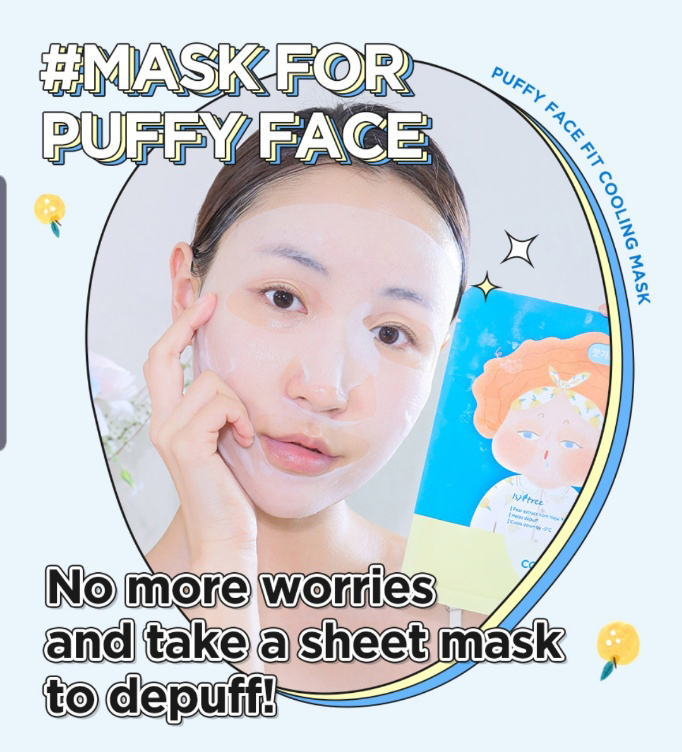 [Nhacuabeautyholic] Mặt nạ thon gọn mặt ISNTREE PUFFY FACE FIT COOLING MASK