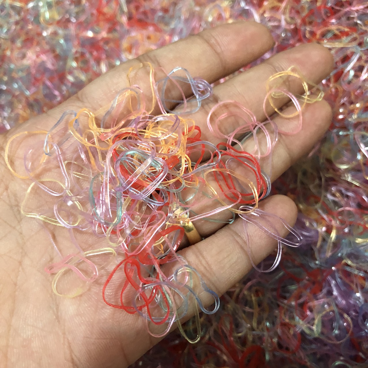 Túi 100g thun cột tóc size tí hon nhiều màu Phụ Kiện 68