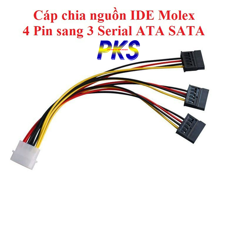Cáp chuyển đổi nguồn 4 Pin IDE Molex sang 15 Pin cho ổ cứng SATA chất lượng cao
