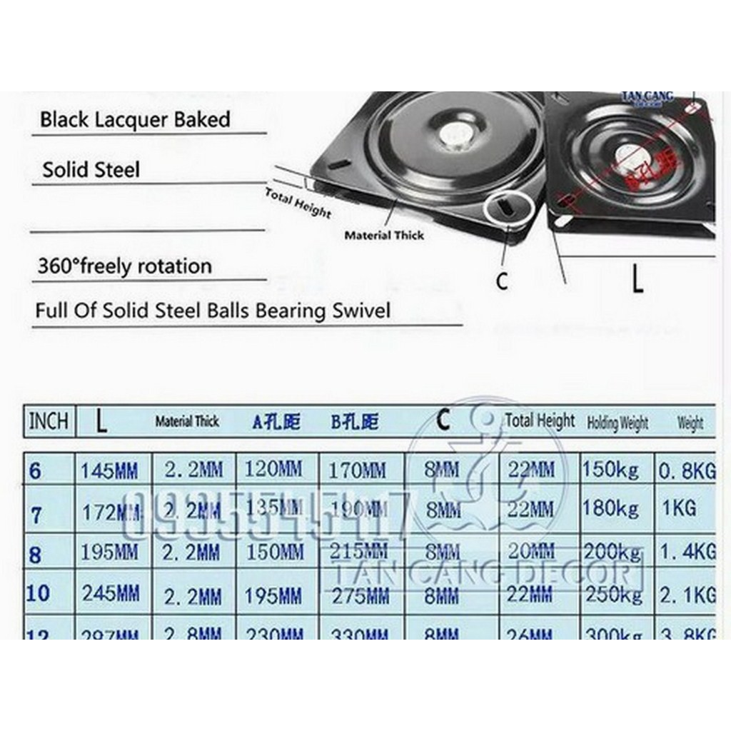 [HCM]Mâm Xoay 200 X 200Mm   Cho Ngành Mộc