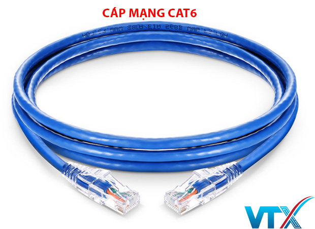 Dây mạng CAT6 UTP chịu lực truyền tín hiệu tốt màu trắng/xanh, cáp mạng cat6 bấm sẵn 2 đầu