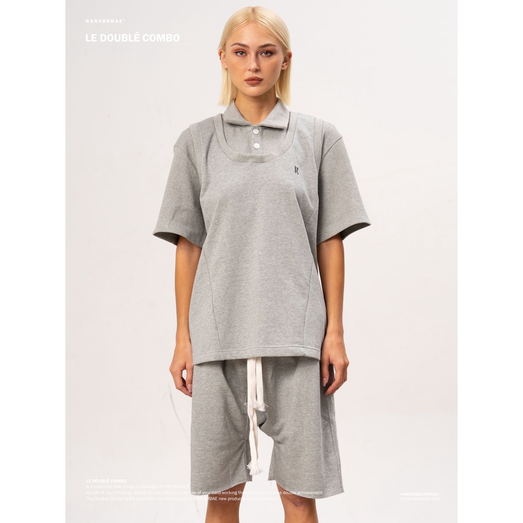 Áo Polo RANVERBAE DOUBLÉ POLO LAYER Xám