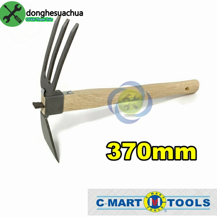 Cào cuốc hai đầu cán gỗ c-mart a0697 dài 370mm