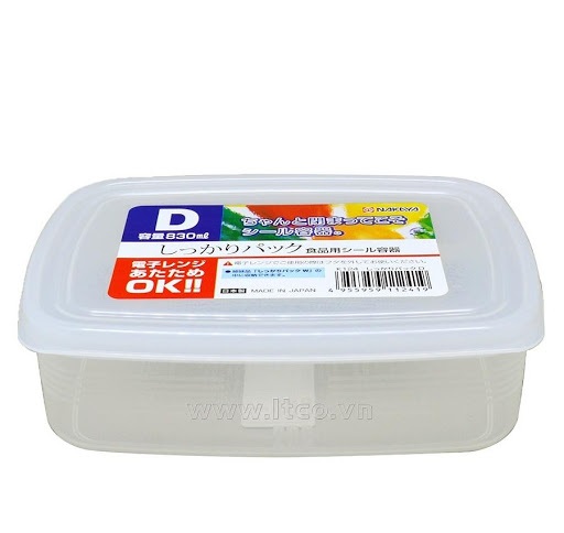 Hộp nhựa đựng thực phẩm hình chữ nhật Nakaya 830ml - Nội địa Nhật bản