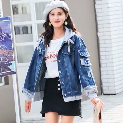 [HCM]Áo khoác jean nam Hàn Quốc mũ nỉ đôi dày đẹp size M 55kg L 65kg XL 75kg hàng shop BB