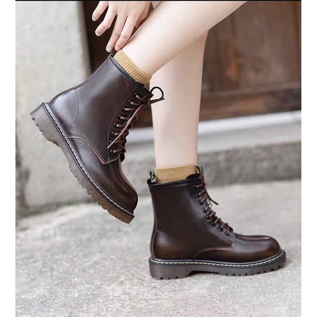 Combat boots (Ver 3.5cm) - Giày da bò nữ
