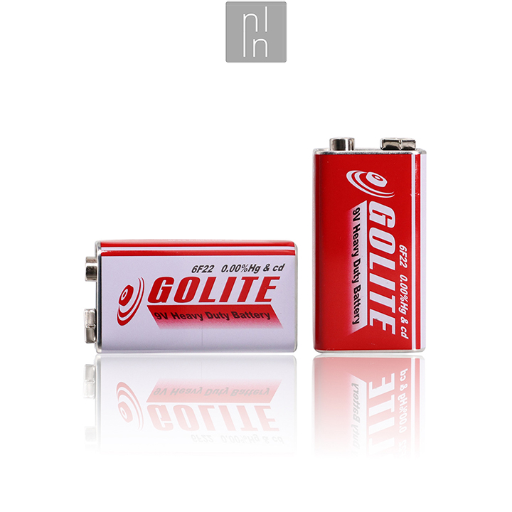 Battery 9V square 6F22 goLITE heavy duty high capacity