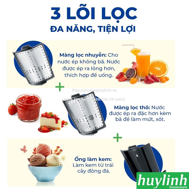 [Trả góp 0%]Máy ép trái cây chậm Severin ES3571