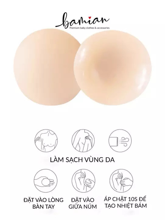 Miếng dán ngực silicon nhiệt tự thân EBLIN Hàn Quốc siêu mỏng