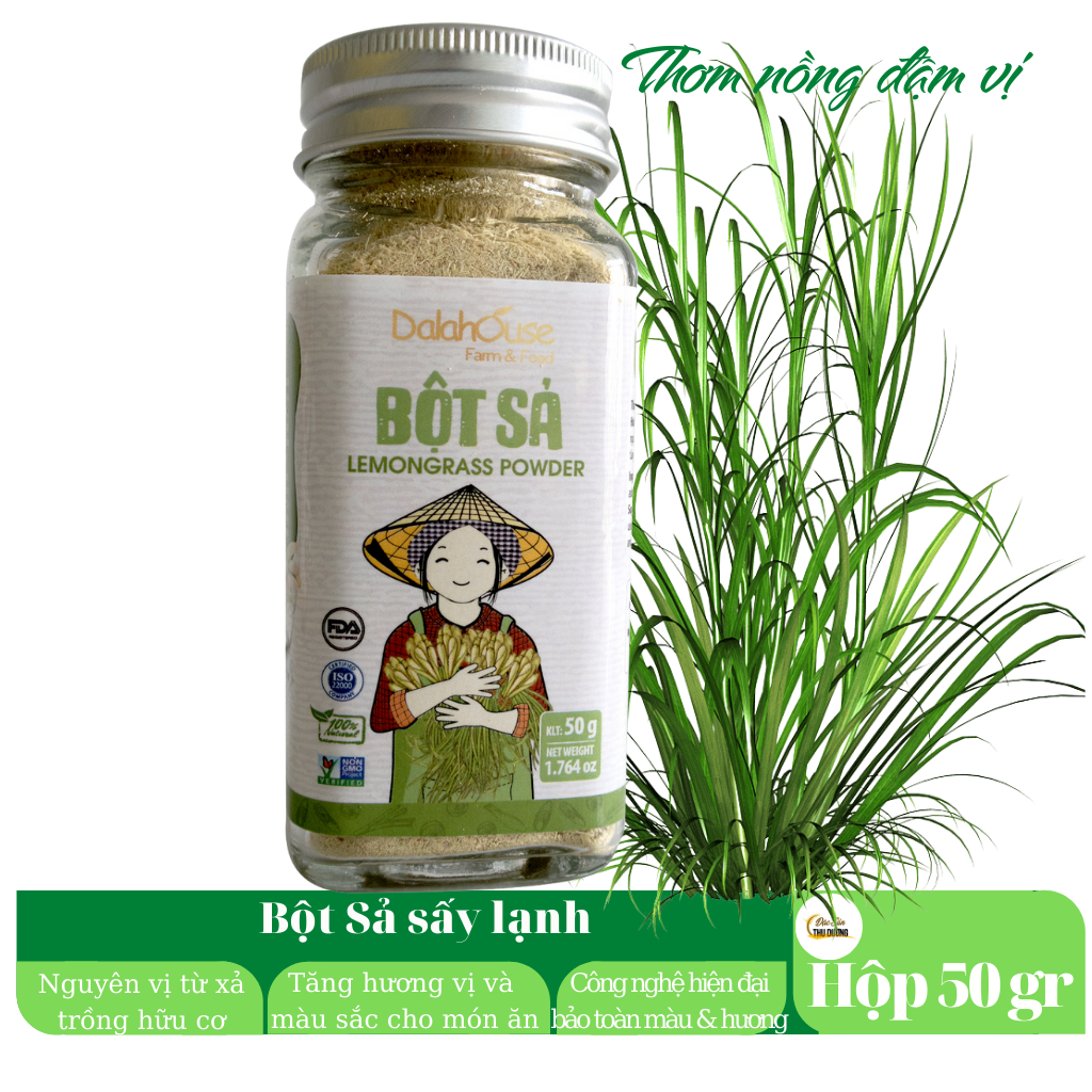 Bột sả Dalahouse  50gr - Bột sả hữu cơ sấy lạnh nghiện mịn tiện lợi, thơm nồng, đậm vị